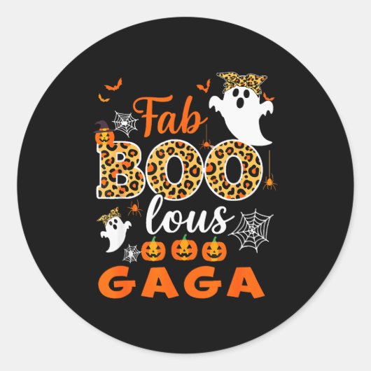 Halloween Costume Cute Leopard Boo Gaga Soky Ghost Ronde Sticker (Voorkant)