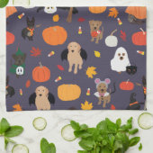 Halloween Costume Dogs Kitchen Hand Towel Theedoek (Gevouwen)