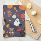 Halloween Costume Dogs Kitchen Hand Towel Theedoek (Quarter Fold)