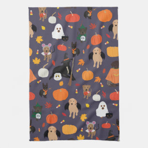 Halloween Costume Dogs Kitchen Hand Towel Theedoek