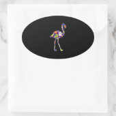 Halloween Costume Flamingo Ghost Snoep Gift Ovale Sticker (Tas)