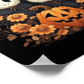 Halloween Costume  Floral Ghost Pumpkin Fun Poster (Hoek)