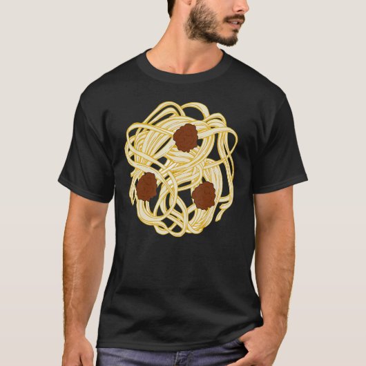 Halloween Costume Food Spaghetti Meatball Simple T-shirt (Voorkant)
