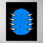 Halloween Costume Funny Blue Tiger Diy Group Match Poster (Voorkant)