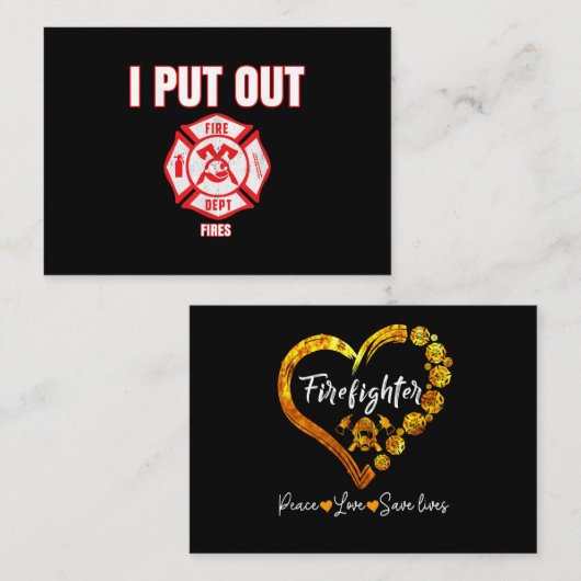 Halloween Costume Funny Firefighter... die ik in b Visitekaartje (Voorkant / Achterkant)