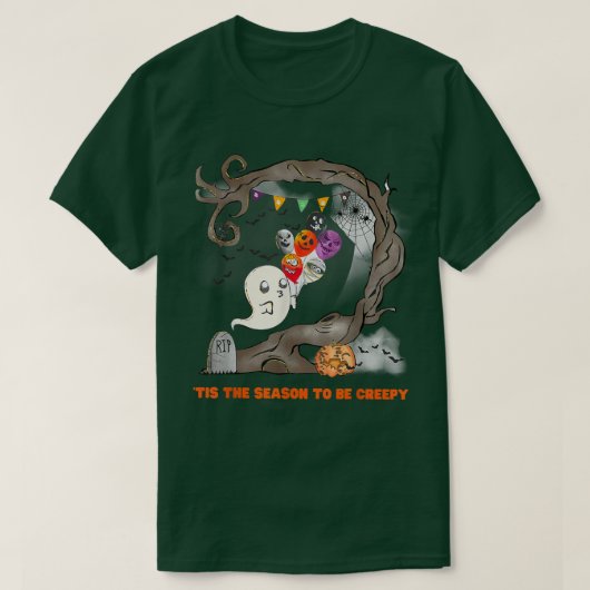 Halloween Costume Ghost Ballon 'Dit is het seizoen T-shirt (Design voorkant)