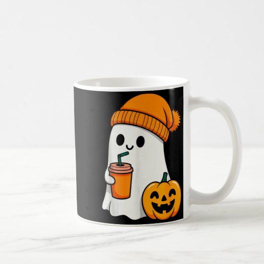 Halloween Costume Ghost Drinking Pumpkin Men Women Koffiemok (Rechts)