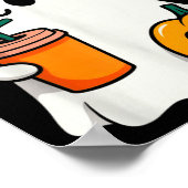 Halloween Costume Ghost Drinking Pumpkin Men Women Poster (Hoek)