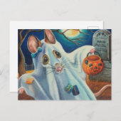 Halloween Costume Ghost Mouse Waterverf Art Briefkaart (Voorkant / Achterkant)