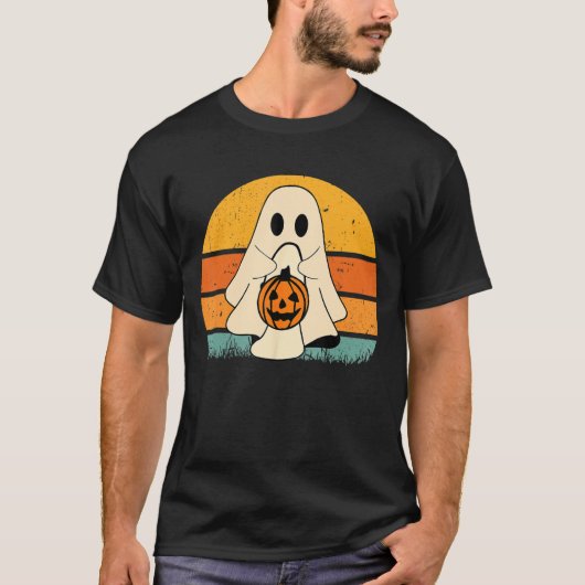 Halloween Costume Ghost Pumpkin Funny Grap T-shirt (Voorkant)