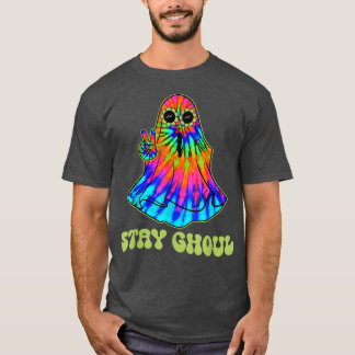 Halloween Costume Groovy Ghost Blijf Ghoul Tie Dye T-shirt