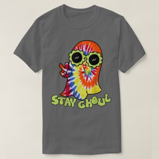 Halloween Costume Groovy Ghost Blijf Ghoul Tie Dye T-shirt (Design voorkant)