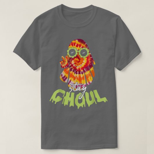 Halloween Costume Groovy Ghost Blijf Ghoul Tie Dye T-shirt (Design voorkant)