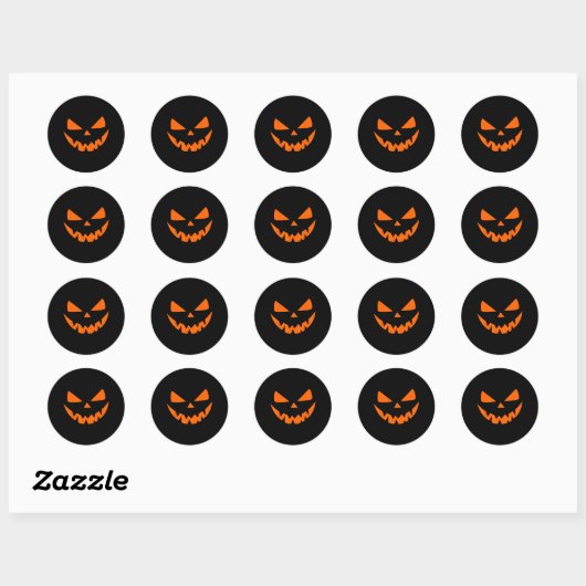 Halloween Costume Jack O' Lantern Pumpkin Face Wom Ronde Sticker (Vel)