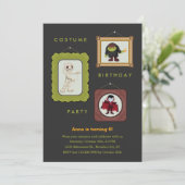 Halloween Costume Kids Birthday Party Invitation Kaart (Staand voorkant)
