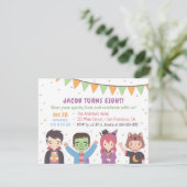 Halloween Costume Kids Birthday Party Invitations Kaart (Staand voorkant)