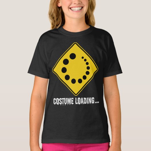 Halloween Costume Loading Yellow Road Sign T-shirt (Voorkant)