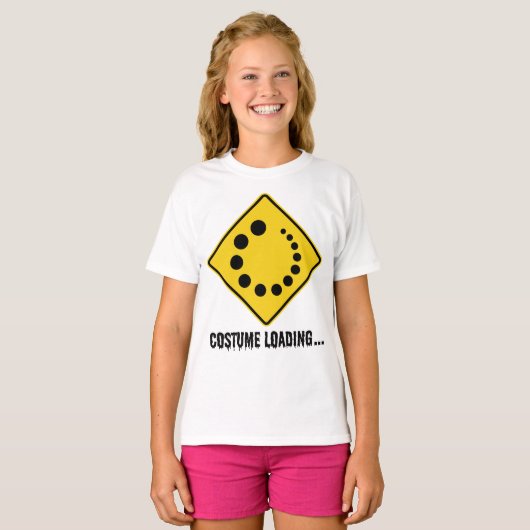 Halloween Costume Loading Yellow Road Sign T-shirt (Voorkant volledig)