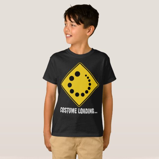 Halloween Costume Loading Yellow Road Sign T-shirt (Voorkant volledig)
