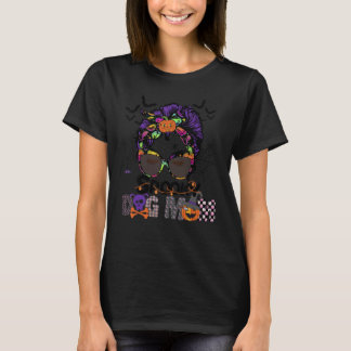 Halloween Costume Messy Bun Spooky Dog mama T-shirt