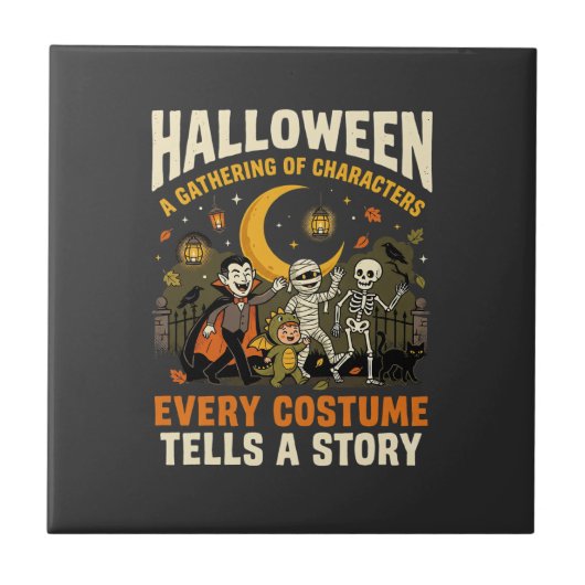 Halloween Costume Night Adventure Tegeltje (Voorkant)