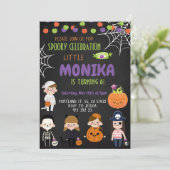Halloween Costume party Birthday Invitation Kaart (Staand voorkant)