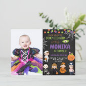 Halloween Costume party Birthday Invitation Kaart (Staand voorkant)
