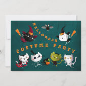 Halloween Costume Party Birthday Witch Cats Mummy Kaart (Voorkant)