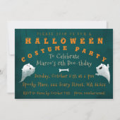 Halloween Costume Party Birthday Witch Cats Mummy Kaart (Achterkant)