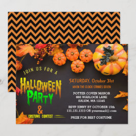 Halloween Costume Party Black Sinaasappel Kaart