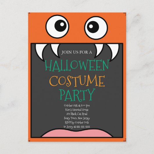 Halloween Costume Party Briefkaart (Voorkant)