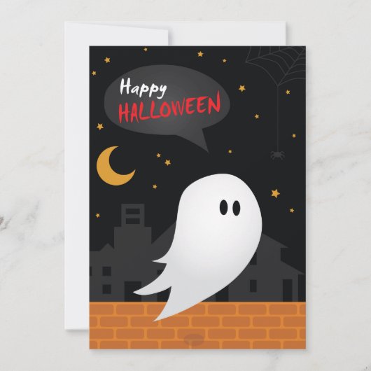 Halloween costume party cartoon spooky kaart (Voorkant)