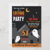 Halloween costume party cartoon spooky kaart (Achterkant)