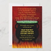 Halloween Costume Party Cauldron Fire Kaart (Achterkant)