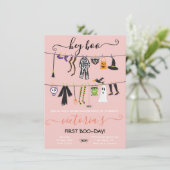 Halloween Costume Party Clothesline-uitnodiging Kaart (Staand voorkant)