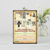 Halloween Costume Party Clothesline-uitnodiging Kaart (Staand voorkant)