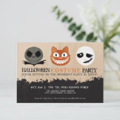 Halloween Costume Party Cute Masenodiging Kaart (Staand voorkant)