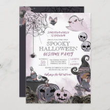 Halloween Costume Party Cute Spooky Witch Paars