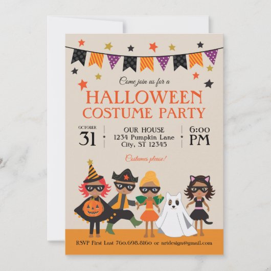  Halloween Costume Party Dark Skin Kaart (Voorkant)