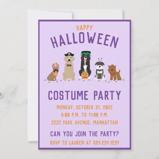 Halloween Costume Party Dogs Kaart (Voorkant)