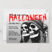 Halloween Costume Party Invitation Pirate Skull Kaart (Voorkant)