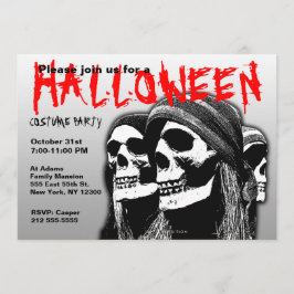 Halloween Costume Party Invitation Pirate Skull Kaart