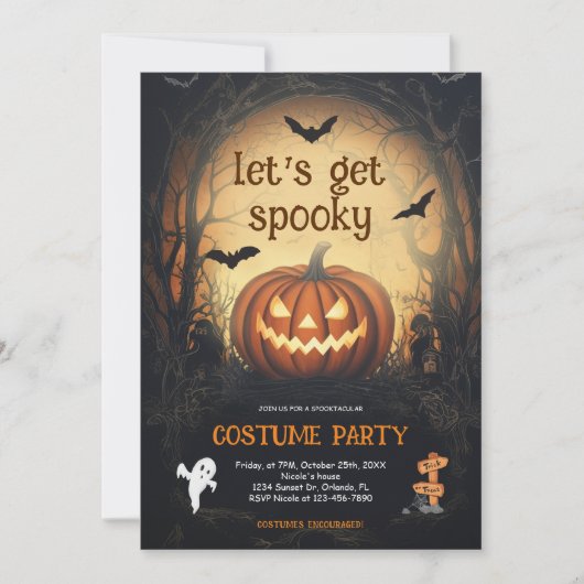 Halloween Costume Party Kaart (Voorkant)