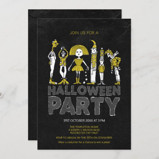 Halloween Costume Party Kaart (Voorkant / Achterkant)