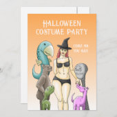 Halloween Costume Party Kaart (Voorkant / Achterkant)