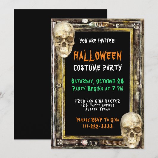 Halloween Costume Party Kaart (Voorkant / Achterkant)