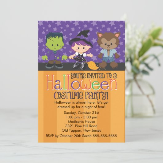 Halloween Costume Party Kaart (Staand voorkant)