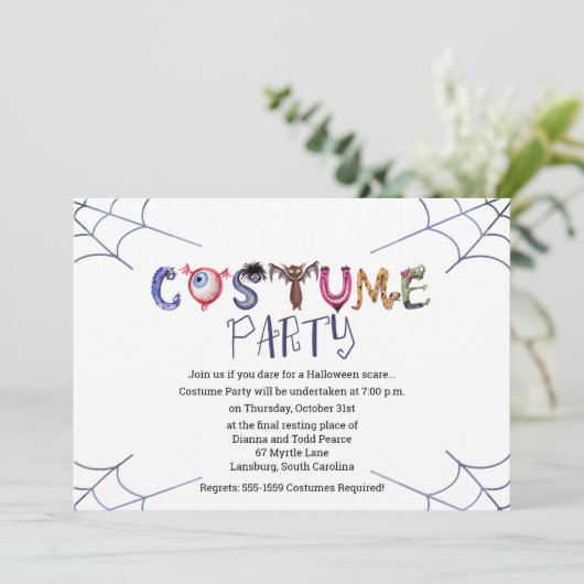 Halloween Costume Party Kaart (Staand voorkant)