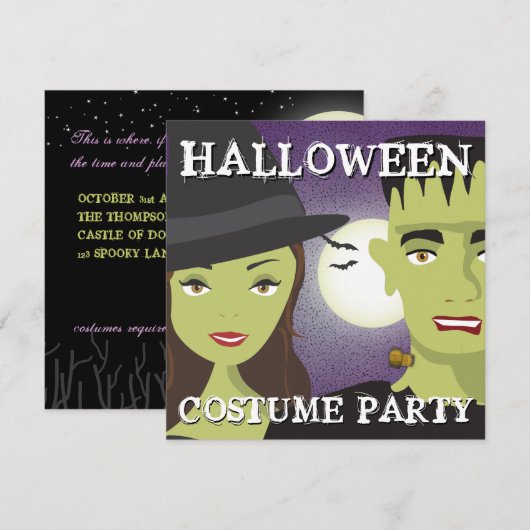Halloween Costume Party Kaart (Voorkant / Achterkant)