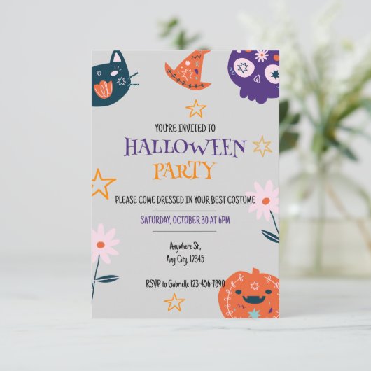 Halloween Costume Party Kaart (Staand voorkant)